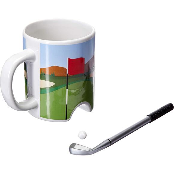 New in Box! Kikkerland Putter Cup Golf Mug with Mini Club and Ball - Picture 1 of 3
